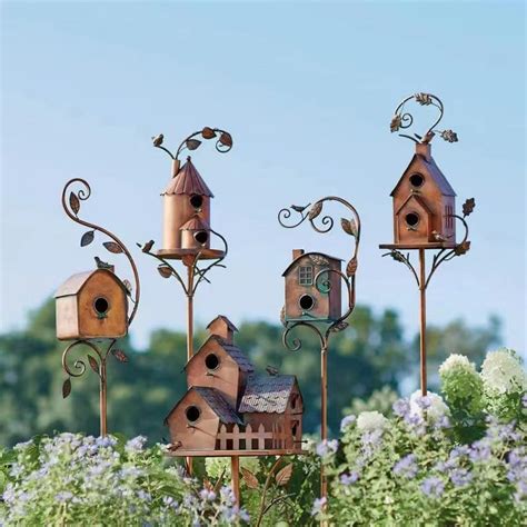 metal roof bird house|wilcohome decorative metal bird house.